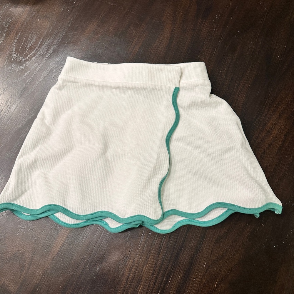 Bella Bliss Cream Skort with Green Trim